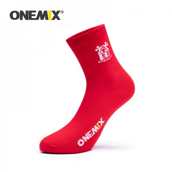 ONEMIX 2021 New Arrival Red Sport Socks High Quality Cotton Breathable Road Bicycle Socks Outdoor Sports Racing Cycling Sock