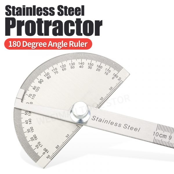 180 Degree Protractor Metal Angle Finder Goniometer Angle Ruler Stainless Steel Woodworking Tools Rotary Measuring Ruler 100/150