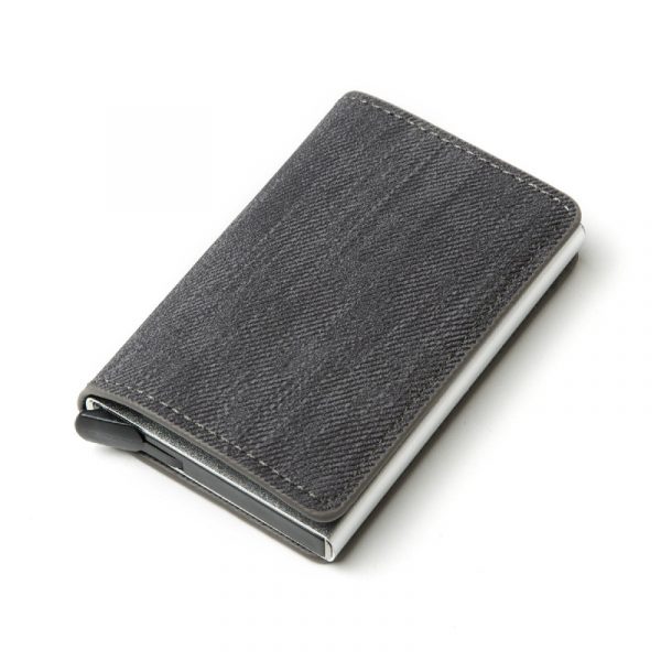 ZOVYVOL  Business ID Credit Card Holder Men and Women Metal RFID Vintage Aluminium Box PU Leather Card Wallet Note Carbon